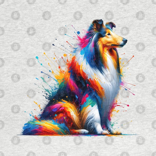 Collie Captured in Dynamic Colorful Splash Art by ArtRUs